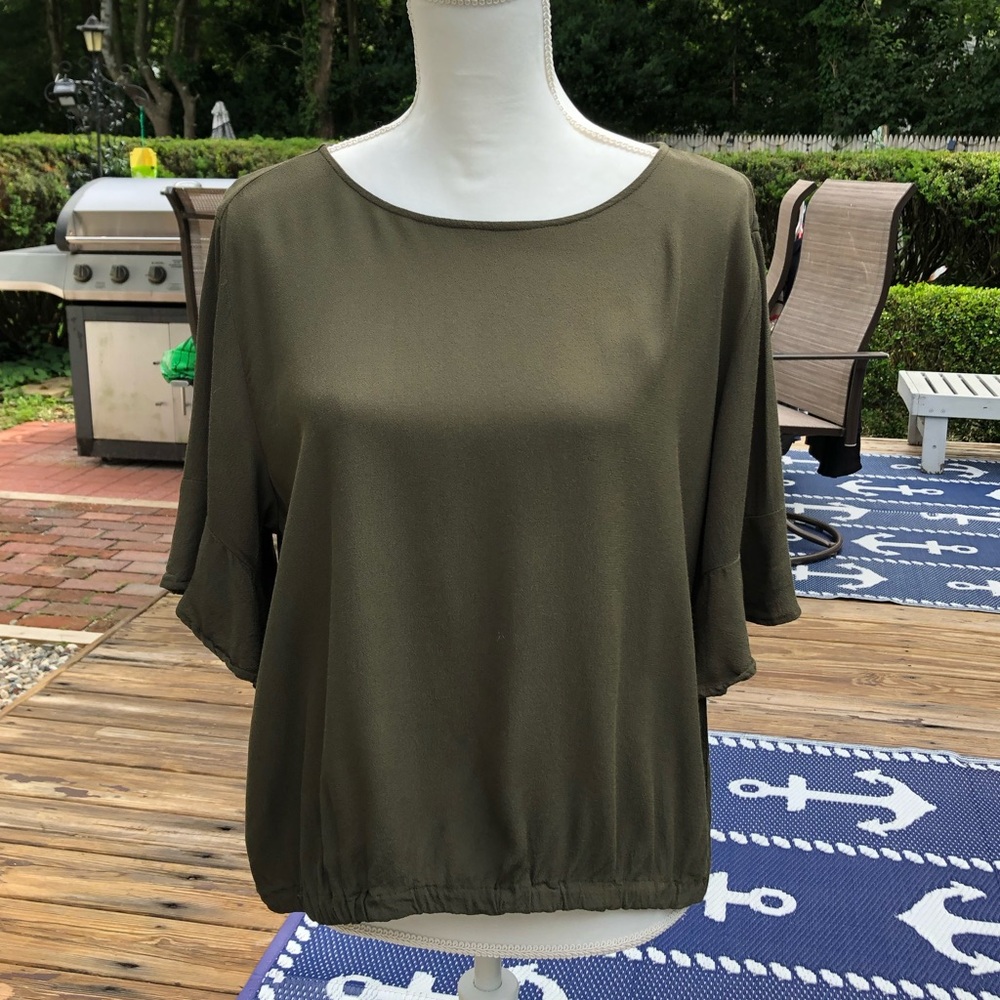 LOFT Blouse with Elastic Bottom Large